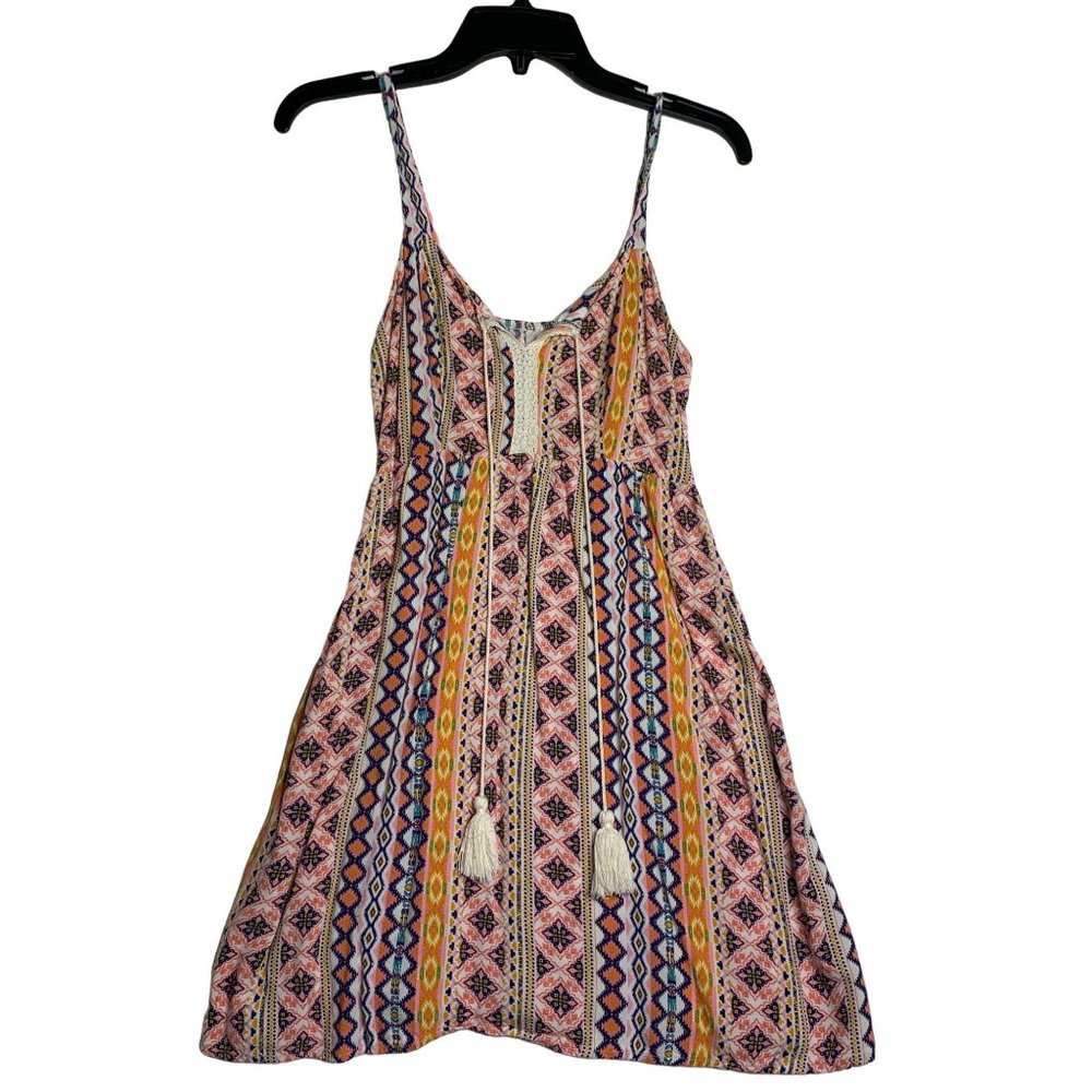 No Boundaries Dress Womens Medium 7/9 Aztec Style Tassles